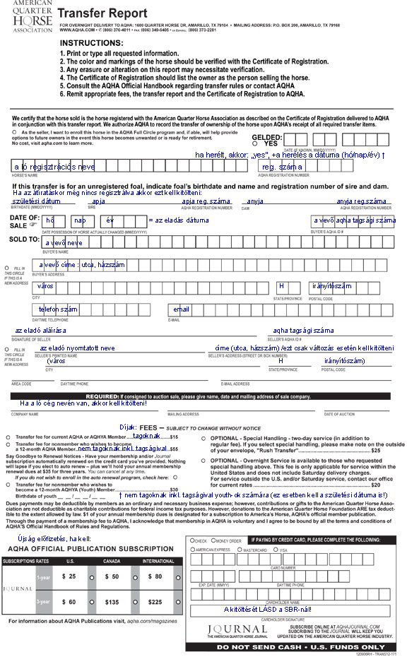 Aqha Transfer Form Printable Printable Forms Free Online