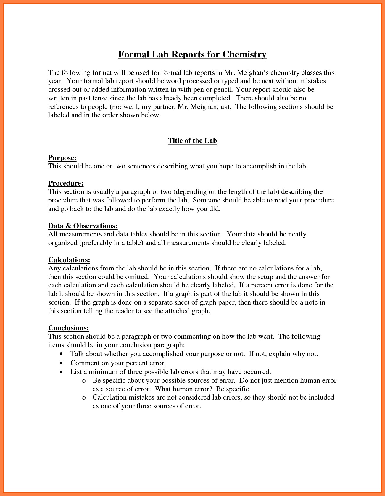 Chemistry Lab Report Format Amulette