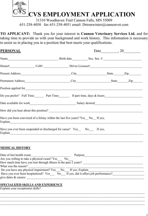 cvs application