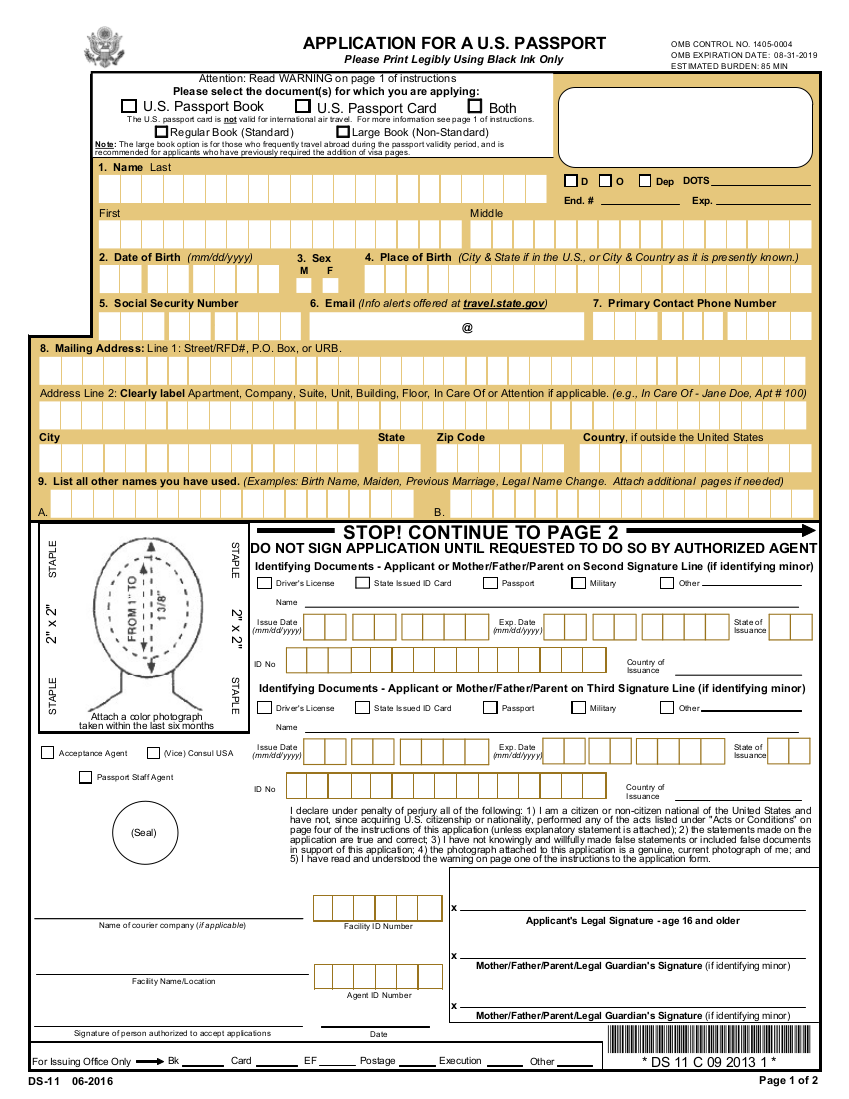 Ds 11 Fillable Form Amulette 1057