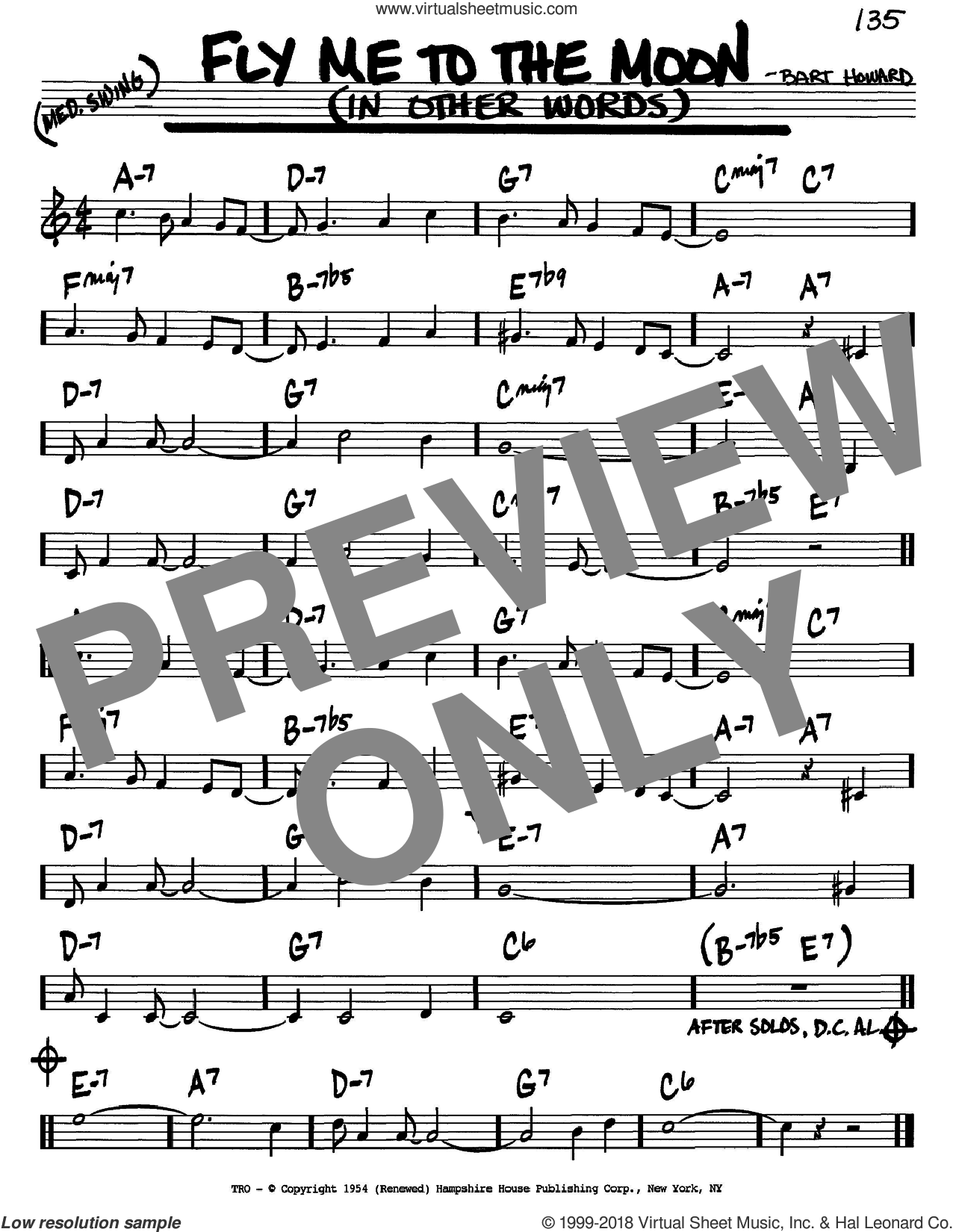 Fly me to the moon sheet music download free in PDF or MIDI
