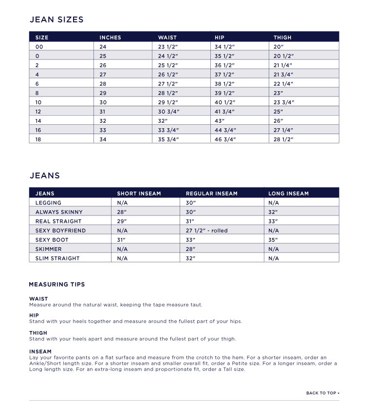 Gap size shop 26 jeans equivalent