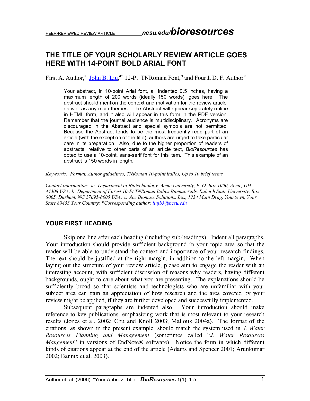 Journal Article Review Template amulette