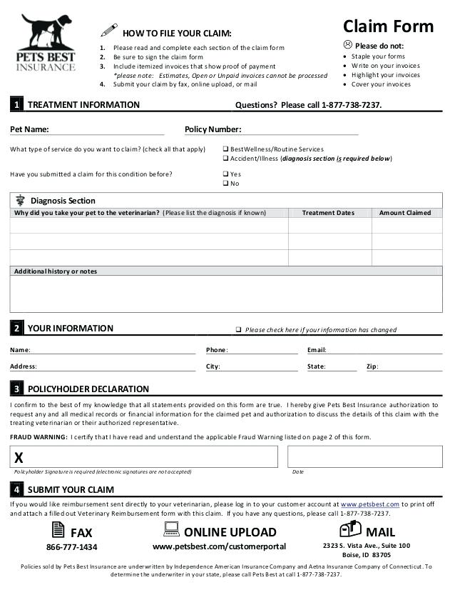 Nationwide Pet Insurance Claim Form Amulette