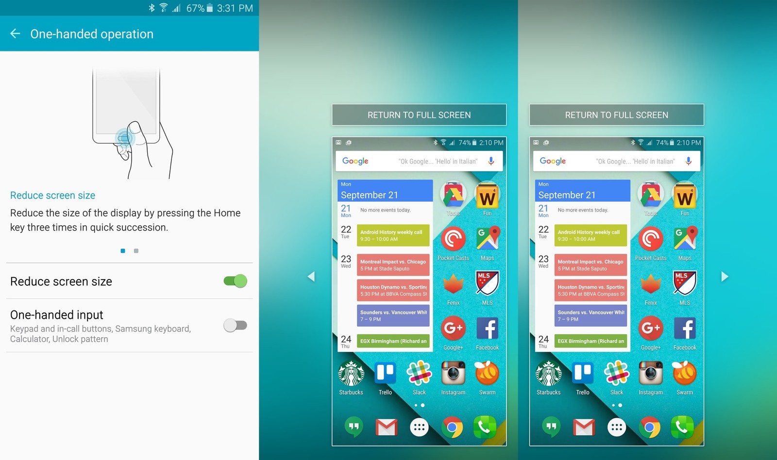 How to use the Galaxy Note 5's 'One handed operation' modes 