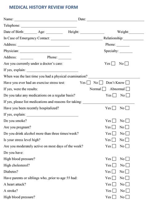 Personal Training Assessment Forms amulette