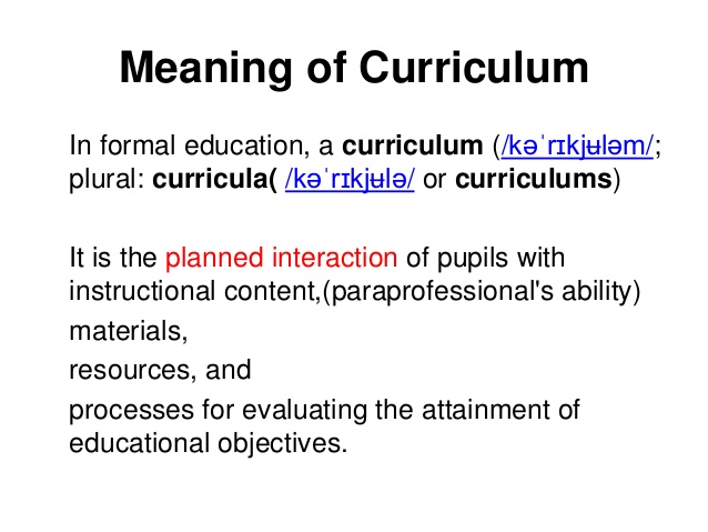 plural of curriculum