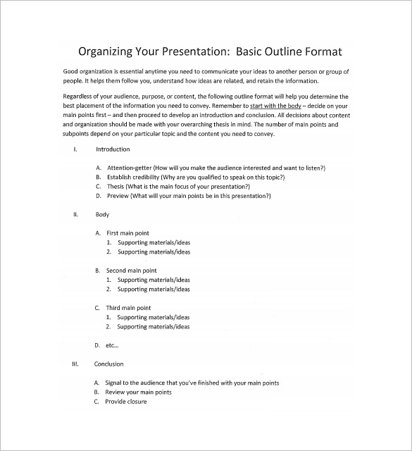 How To Write An Outline For A Powerpoint Presentation