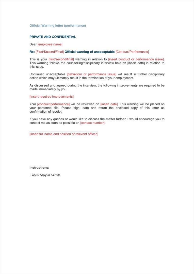 Sample Warning Letter For Awol Employee