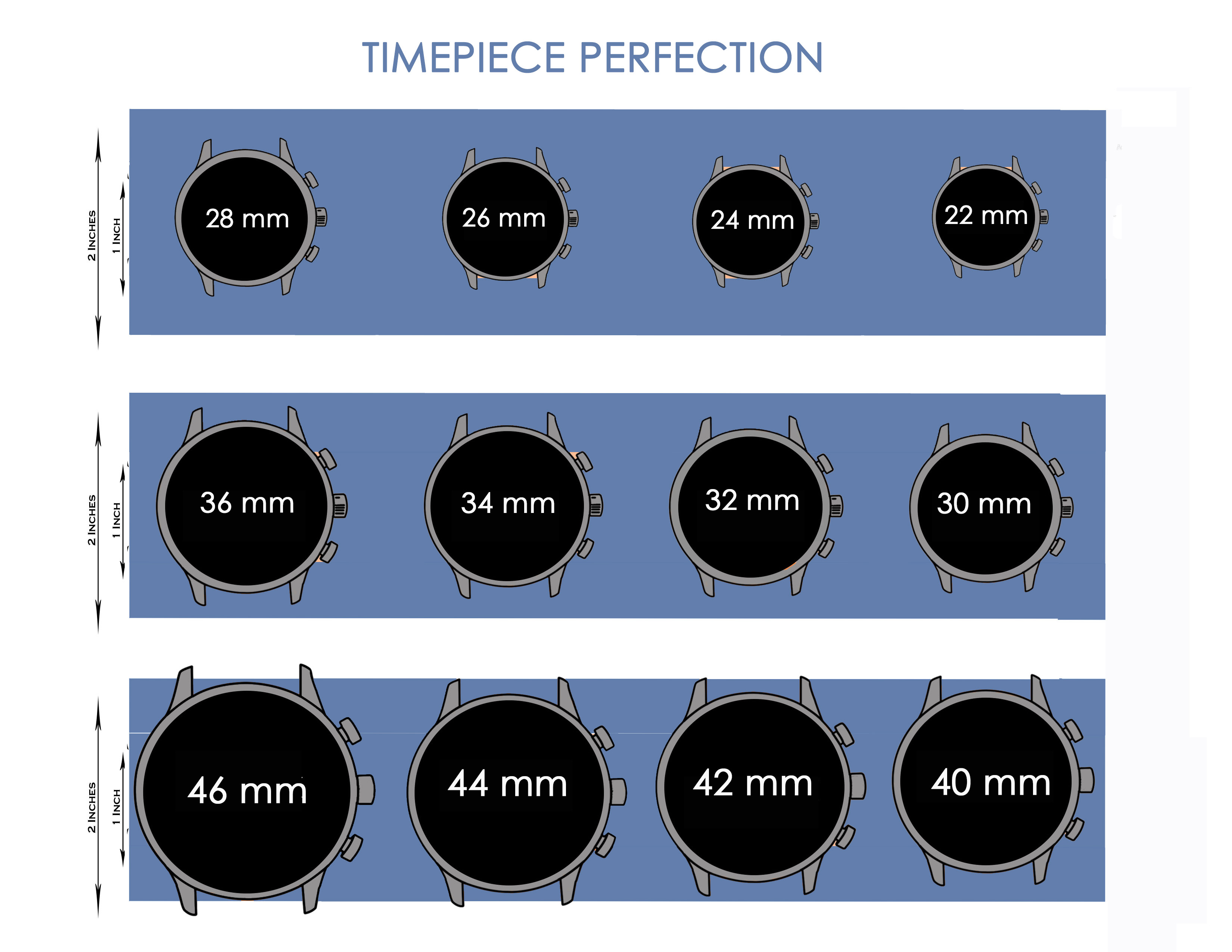 Watch Dimensions Chart