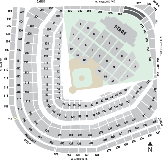 Seat Number Wrigley Field Seating Chart