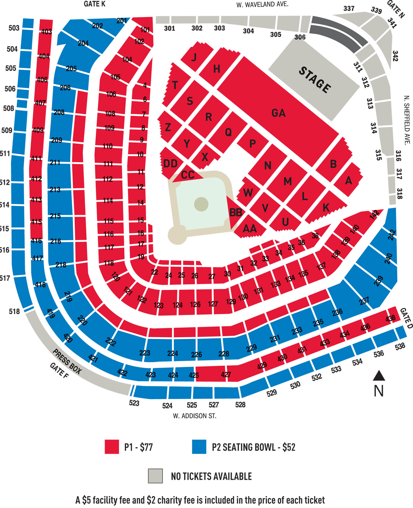 Help me pick the best seats for this concert at Wrigley Field 