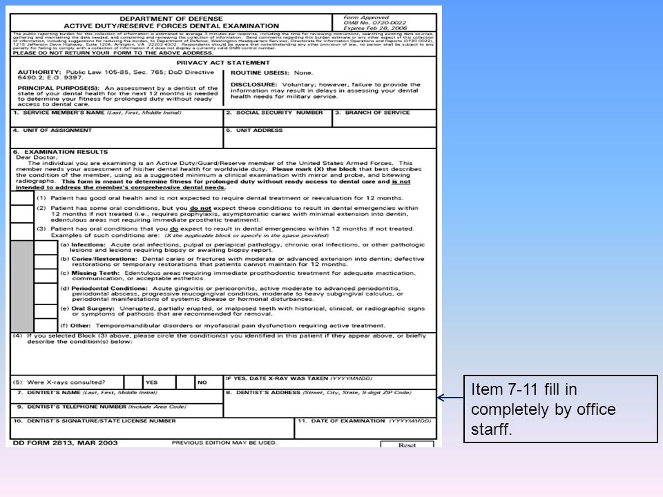 Dd Form 2813 Printable