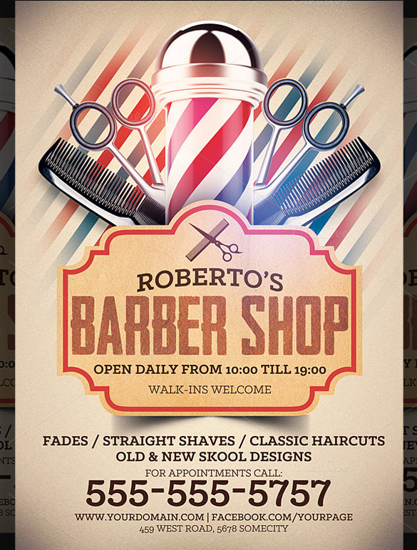Barber Shop Flyer Free Template Amulette