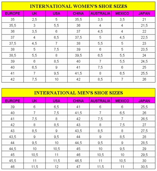 Chinese Shoe Size Conversion Chart | SexiezPicz Web Porn