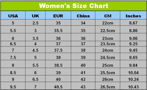 Image result for women china and us shoe size chart