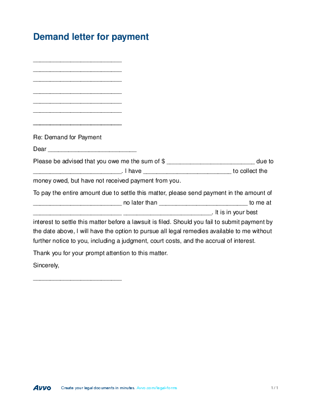 Demand Letter Template For Money Owed