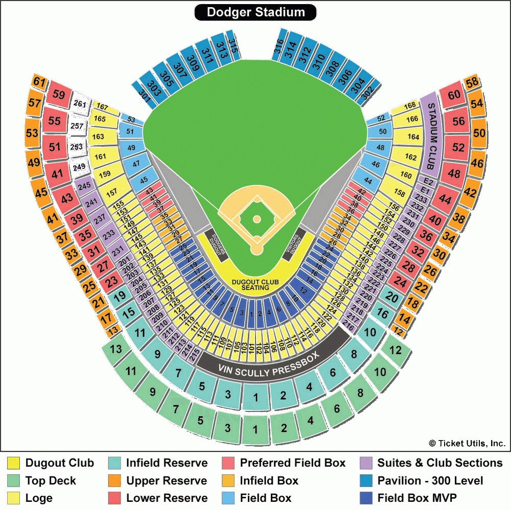 Dodger Stadium Detailed Seating Chart Amulette