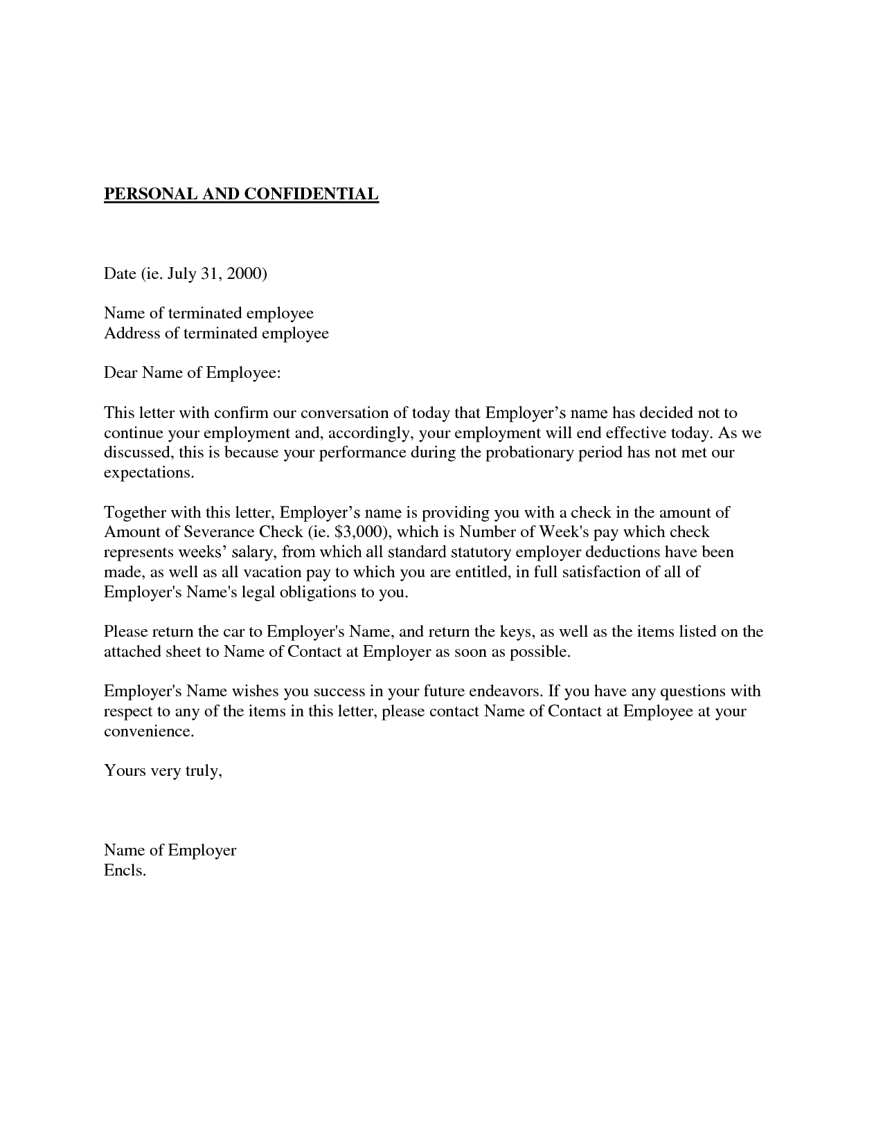 Probationary period notice resignation letter