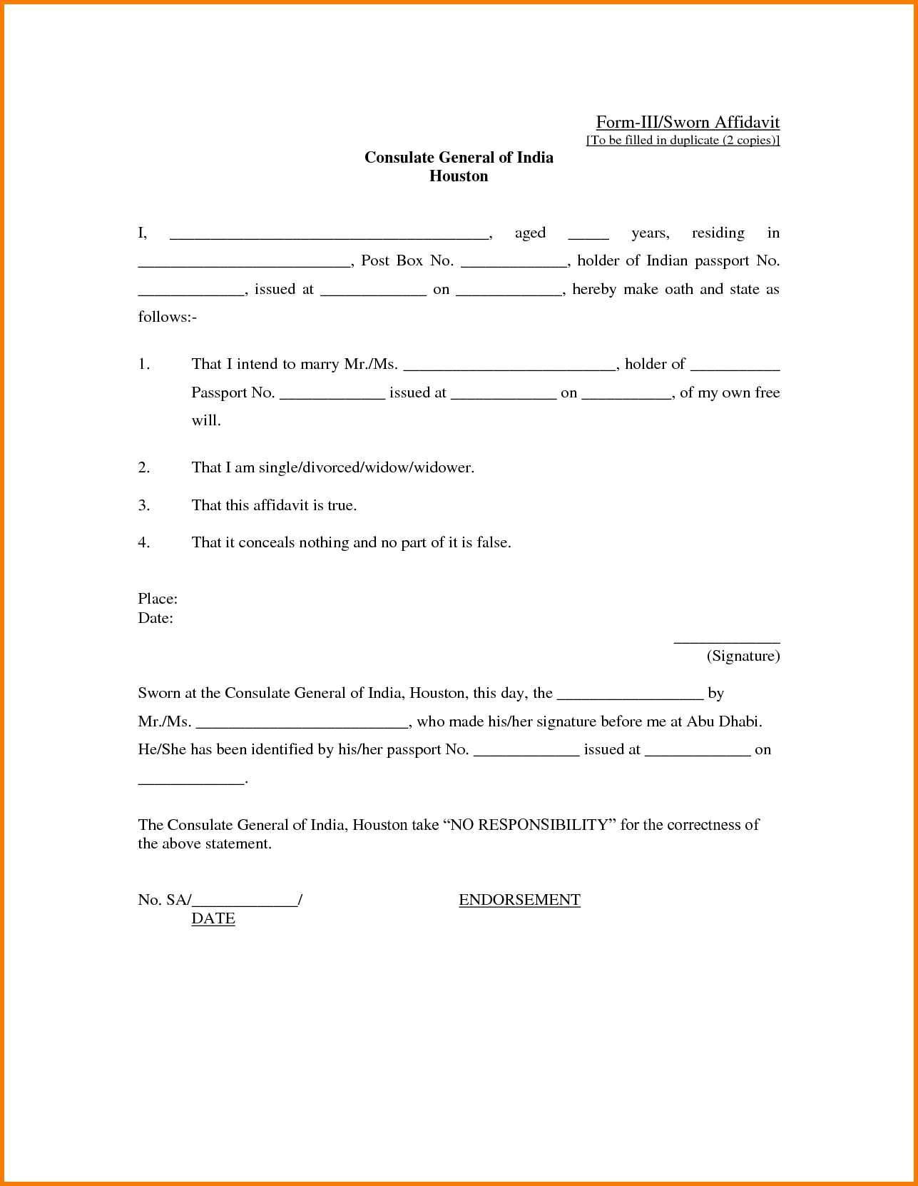 Free Affidavit Form To Print Printable Form Templates vrogue co