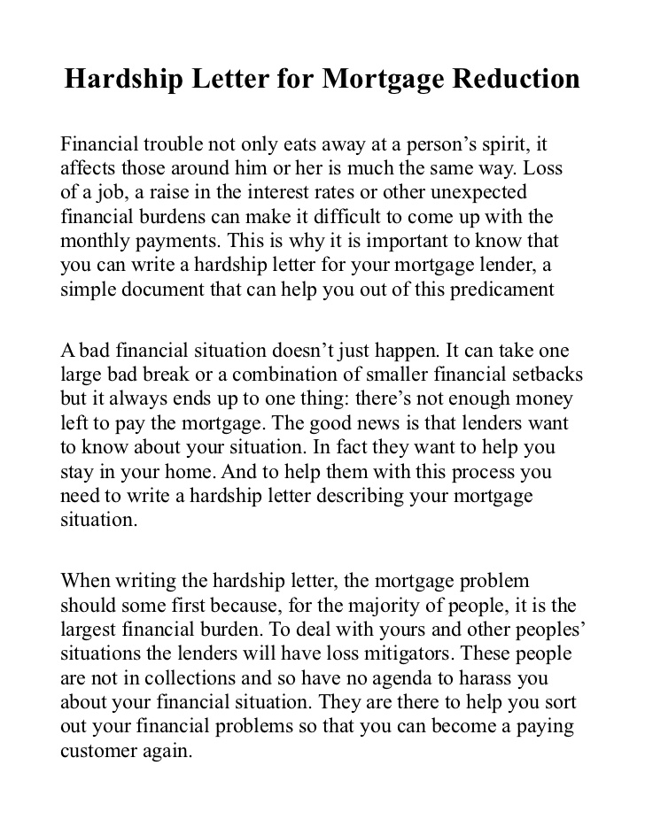 Hardship Letters For Mortgage Modification | amulette