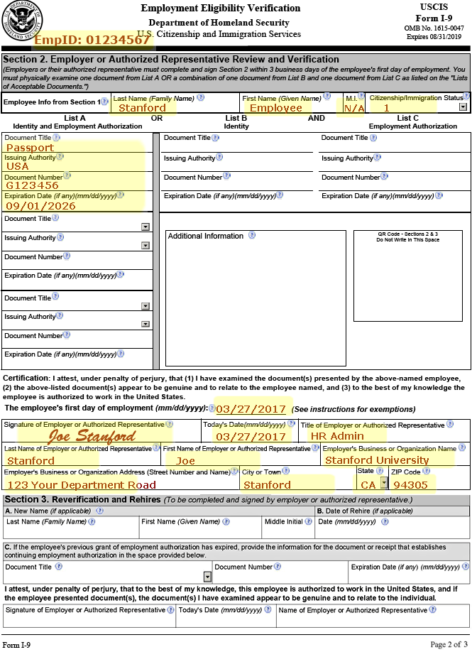 I9 Form Sample | amulette