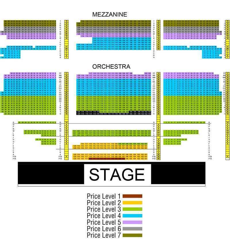 Jackie Gleason Theater Miami Beach Fillmore Seating Chart Detailed