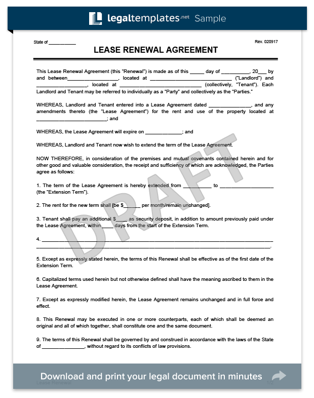 Lease Agreement Renewal Amulette