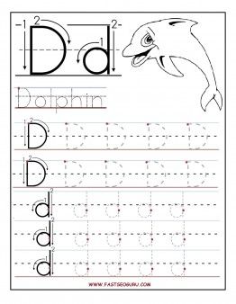 Free Printable letter D tracing worksheets for preschool 