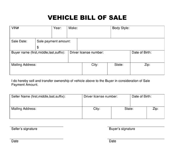 Massachusetts Auto Bill Of Sale amulette