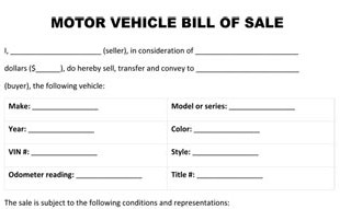 Massachusetts Auto Bill Of Sale