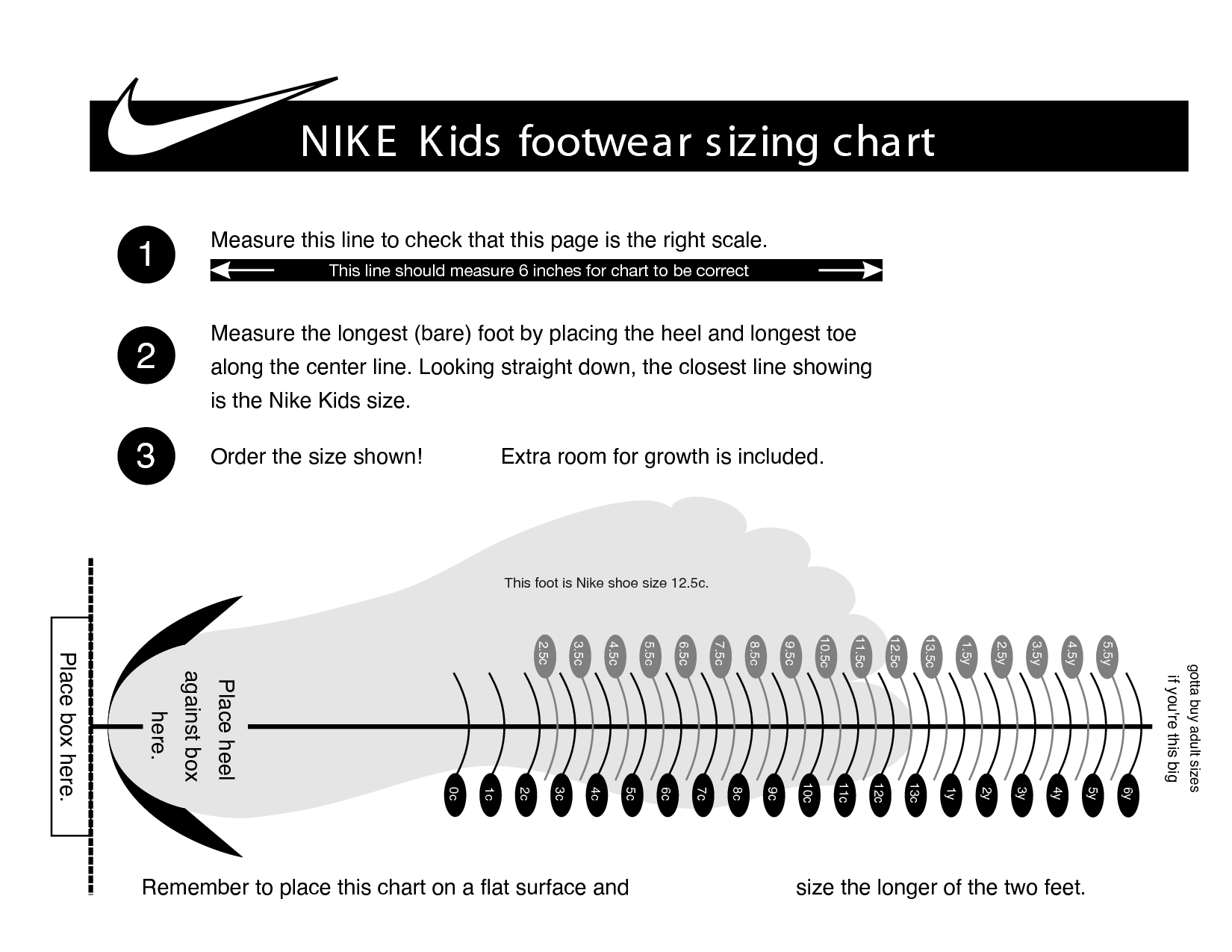 Shoe Size Chart For