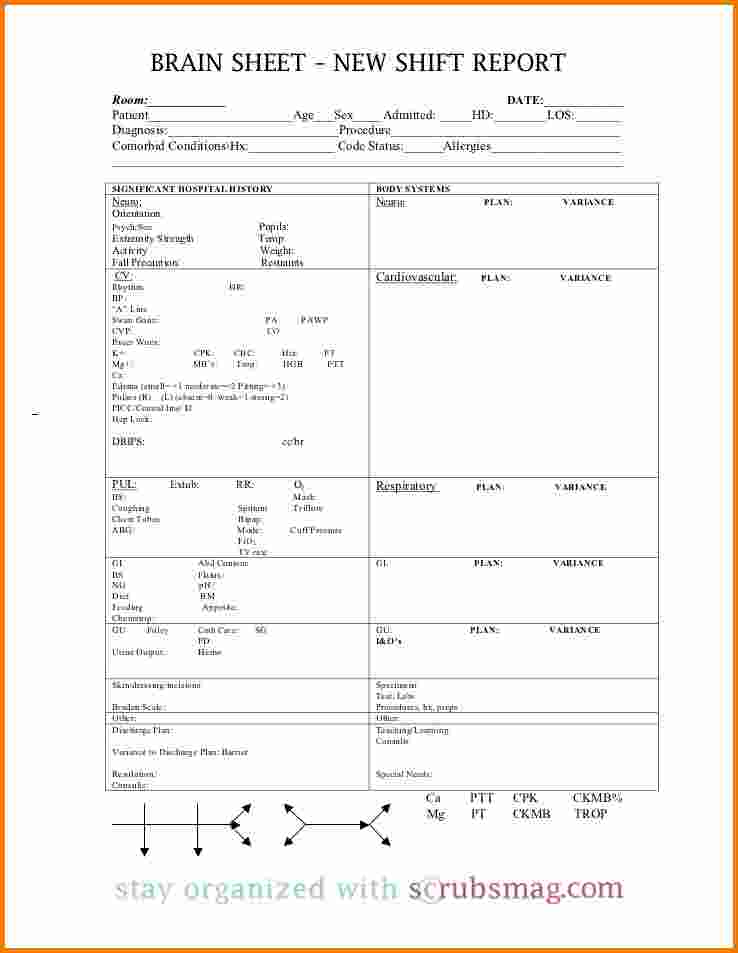 Nursing Shift Report Template