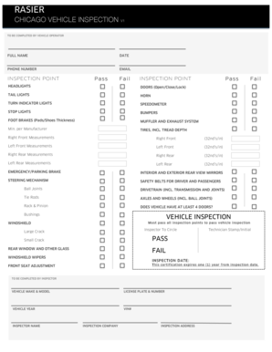 Pdf Chicago Uber Inspection Fill Online, Printable, Fillable 