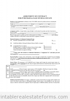 Free ASSIGNMENT OF CONTRACT Printable Real Estate Forms 