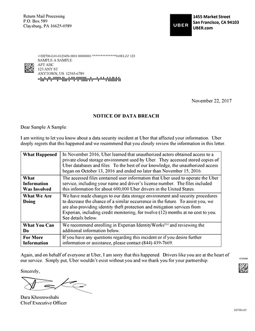 Sample Data Breach Notification Letter amulette