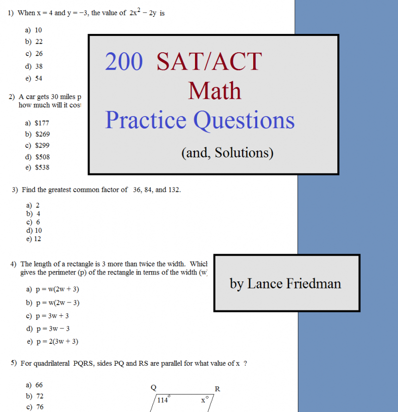 Collection of Act prep math worksheets pdf | Download them and try 