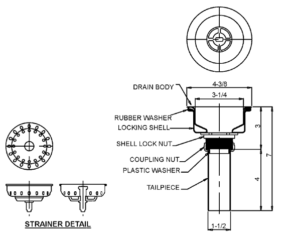 Standard Kitchen Sink Drain Size Amulette