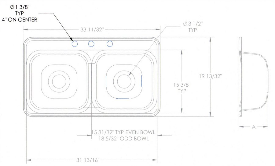 kitchen sink drain sizes