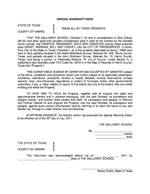 Special Warranty Deed Form Fill Online, Printable, Fillable 