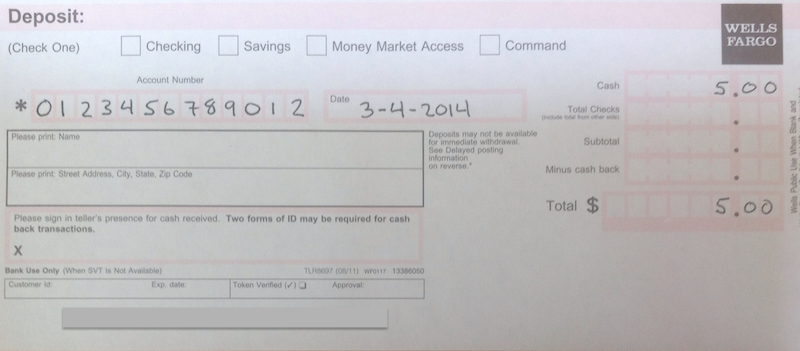 How To Fill Out A Check Deposit Slip Wells Fargo 16 Printable Deposit Slip Wells Fargo Forms