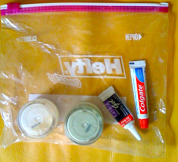 How to pack a travel toiletry bag to carry on an airplane