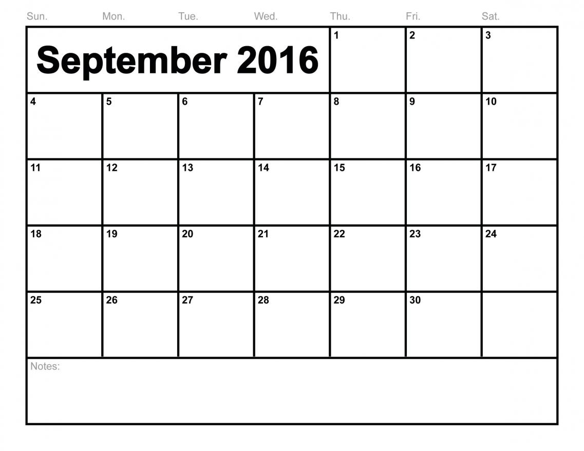 2018 September Printable Calendar Free, Blank Templates PDF