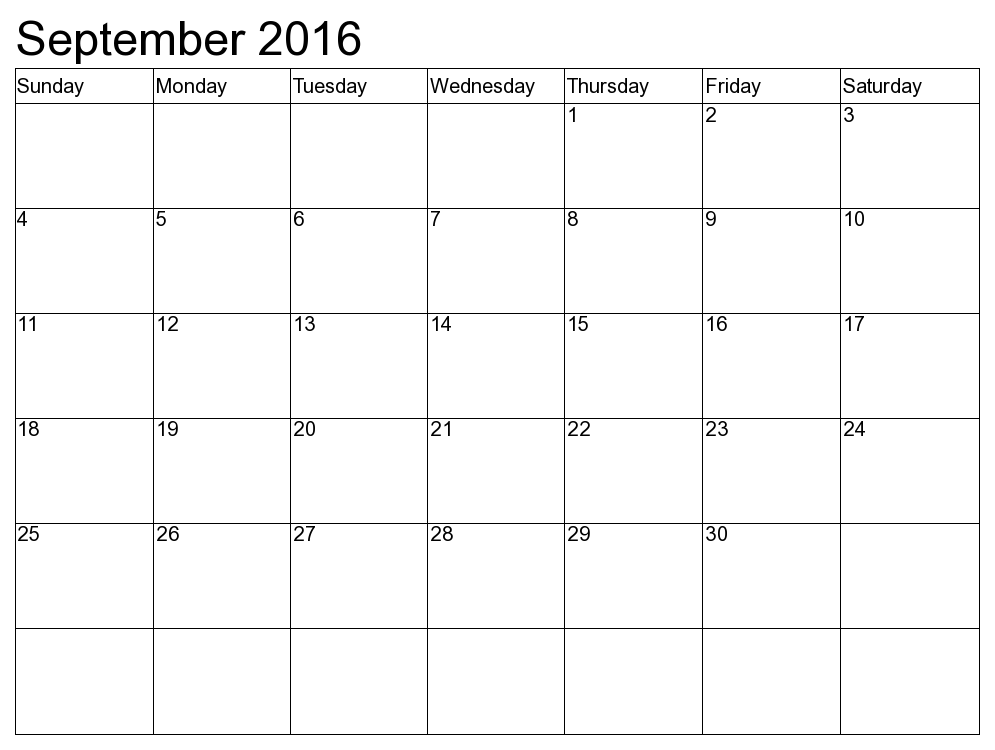 September Calendar | printable yearly calendar