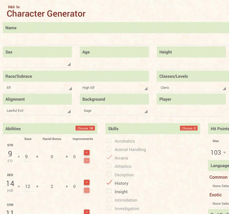 OrcPub Is An Unofficial Online Character Generator for Dungeons 