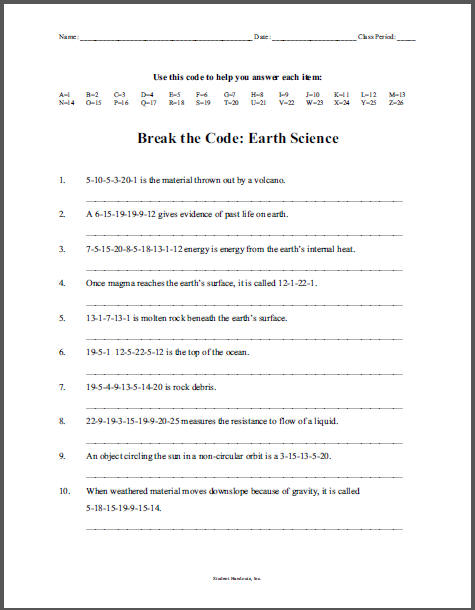 Six grade science worksheets#212628 Myscres