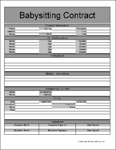 Babysitter Contract Pdf Fill Online, Printable, Fillable, Blank 
