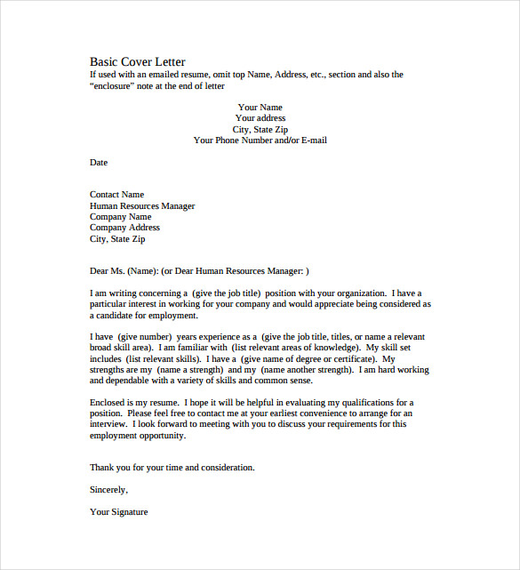 Simple Cover Letter Template Awesome Basic Cover Letter Format 