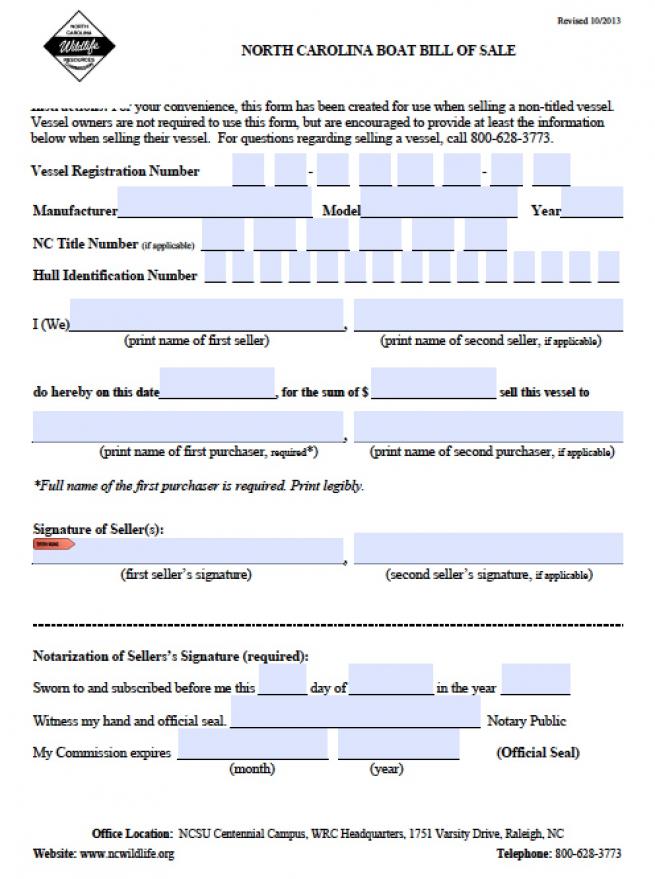 bill of sale template nc Kleo.beachfix.co