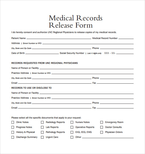 Medical Records Release Form 7+ Free PDF Documents Download 